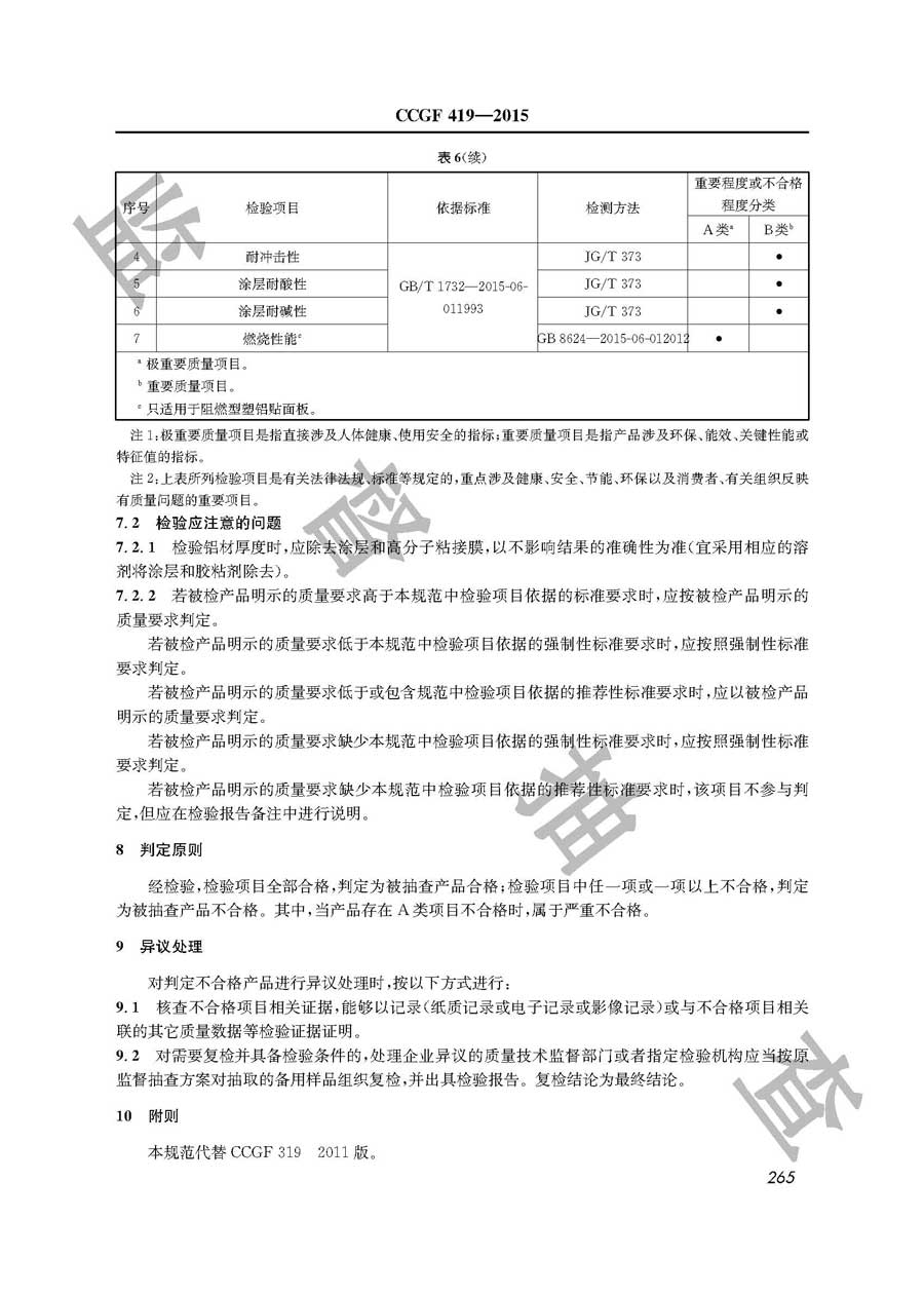 铝塑复合板产品质量监督抽查实施规范